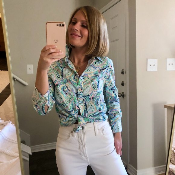 CHAPS Non-Iron Floral Button Down - Picture 1 of 6